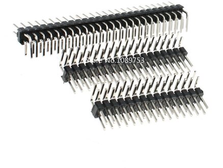 10Pcs 2.54Mm Dubbele Rij Haakse Pin Header Strip Mannelijke Pin Header Connector 2x 2/3/4/5/6/7/8/10/40P Voor Pcb Solderen Lassen 2X12P