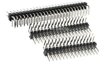 10Pcs 2.54Mm Dubbele Rij Haakse Pin Header Strip Mannelijke Pin Header Connector 2x 2/3/4/5/6/7/8/10/40P Voor Pcb Solderen Lassen 2X15P