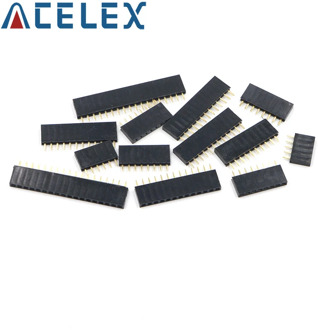 10Pcs 2.54mm Stright Female Single Row Pin Header Strip PCB Connector 1*2/3/4/5/6/7/8/10/12/16/20/40 Pin
