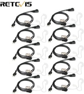 10pcs 2 Pin Covert Acoustic Tube PTT Earpiece for MIDLAND G6/G7 GXT550/650 LXT80/112 Walkie Talkie C9020A