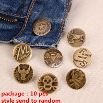 10Pcs 20Mm Metalen Knop Jean Knoppen Voor Jeans Gemengde Knop Kleding Accessoires