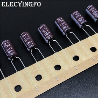 10Pcs 220Uf 10V220UF Nippon Ncc Ky Serie 6.3X11Mm Lage Esr 10V220uF Aluminium Elektrolytische Condensator