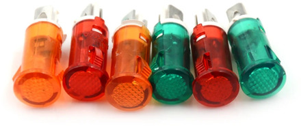 10pcs 220V 110V 12V/24VDC 10mm MDX-11A Guiding Signal Lamp Panel Mounting Neon Indicator Red Green Yellow Lights