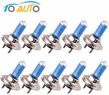10pcs 24V H7 100W Halogen Bulb Super Bright Fog Lights High Power Car Headlight Lamps for Car Light Source parking White 5500K