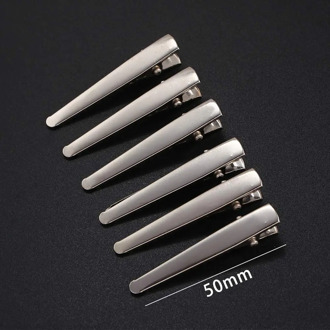10Pcs 25/30/35/45/50/60Mm Clips Single Prong Alligator Haarspeld Met tanden Leeg Instelling Sieraden Maken Base Voor Diy Haar Clips 50mm