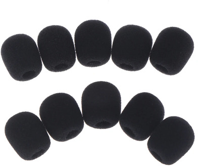 10pcs 25*8mm Headset Replacement Foam Microphone Cover Telephone Headset Mic Cover Microphone Windscreen Windshied Headset Foam