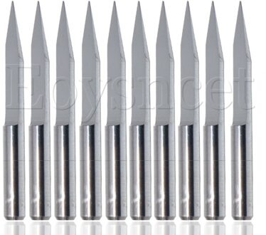 10Pcs 25 Graden 0.3Mm Cnc Carbide Graveren Bits V-Vorm Voor Abs/Metal/Acryl