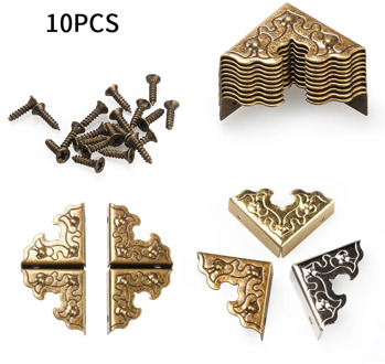 10Pcs 25mm Antique Furniture Metal Crafts Jewelry Box Corner Foot Wooden Case Corner Protector Decorative Corner
