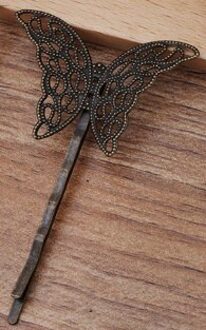 10Pcs 27X40Mm Koper Bloem Spacer Haar Sieraden Lijn Type Haarspeldjes Haarspelden Hairclips Side Clip Retro Haar dragen Accessoires antiek bronzen