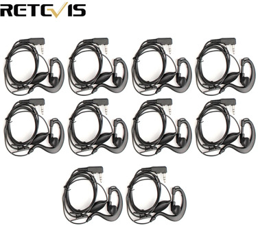 10pcs 2Pin PTT Earpiece Walkie Talkie Headset For KENWOOD BAOFENG UV-5R BF-888S RETEVIS H777 RT7 For QUANSHENG for PUXING TYT
