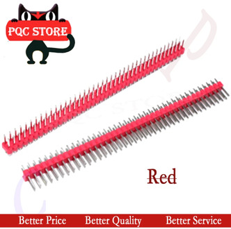 10pcs 2x40 Pin 2.54 double row header red round header connector straight header