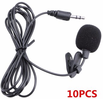 10Pcs 3.5 Mm Clip On Mini Microfoon Revers Tie Handen Gratis Lavalier Mic Voor Laptop Pc Bk