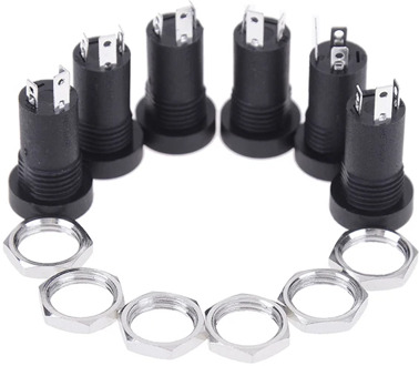 10Pcs 3.5Mm Audio Jack Socket 3 Pole Zwart Stereo Soldeer Panel Mount Goud Met Noten Connector