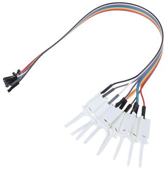 10Pcs 300Mm Hoge Efficiëntie Test Hook Clip Logic Analyzer Kabelaangrijpelement Probe Test Clamp Kit Geel/Rood/Zwart/Groen wit