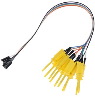 10Pcs 300Mm Hoge Efficiëntie Test Hook Clip Logic Analyzer Kabelaangrijpelement Probe Test Clamp Kit Geel/Rood/Zwart/Groen