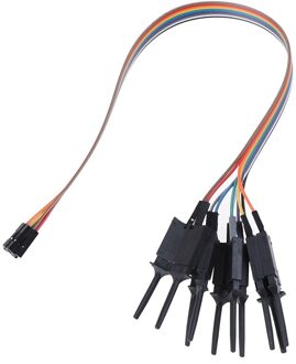 10Pcs 300Mm Hoge Efficiëntie Test Hook Clip Logic Analyzer Kabelaangrijpelement Probe Test Clamp Kit Geel/Rood/Zwart/Groen