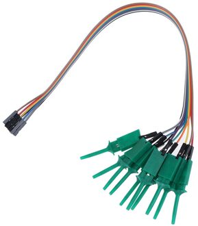 10Pcs 300Mm Hoge Efficiëntie Test Hook Clip Logic Analyzer Kabelaangrijpelement Probe Test Clamp Kit Geel/Rood/Zwart/Groen