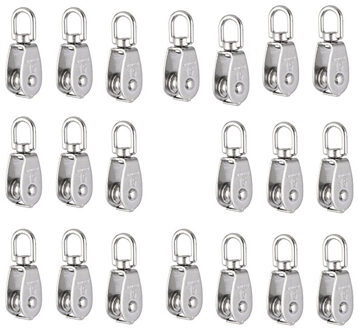 10Pcs 304 rvs M15 Katrol Staaldraad Katrol Swivel Haak Single Wheel Swivel Lifting Touw Katrol Blok Voor draad Touw