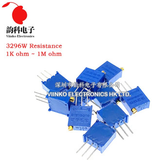 10pcs 3296W 3296 50 100 200 500 ohm 1K 2K 5K 10K 20K 50K 100K 200K 500K 1M ohm 103 100R 200R 500R Trimpot Trimmer Potentiometer