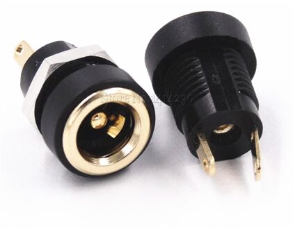 10Pcs 3A 12v voor DC Voeding Jack Socket Female Panel Mount Connector 5.5mm 2.1mm Plug adapter 2 Terminal soorten VERGULDE