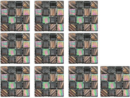 10Pcs 3D Kristal Tegel Stickers Diy Waterdichte Zelfklevende Muurstickers Keuken Decor Muurstickers Waterdichte Pvc Tegels B