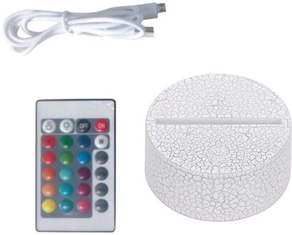 10Pcs 3D Led Lamp Base Acryl Nachtlampje Basis Led Usb Touch Afstandsbediening 7 Kleur-Passen Led lampvoet Verlichting Accessoires Crack-Controll-USB