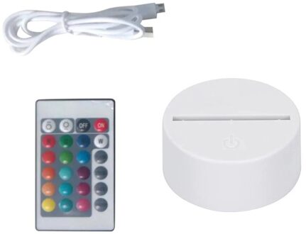 10Pcs 3D Led Lamp Base Acryl Nachtlampje Basis Led Usb Touch Afstandsbediening 7 Kleur-Passen Led lampvoet Verlichting Accessoires wit-Controll-USB
