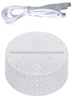 10Pcs 3D Led Lamp Base Acryl Nachtlampje Basis Led Usb Touch Afstandsbediening 7 Kleur-Passen Led lampvoet Verlichting Accessoires wit Crack 10stk