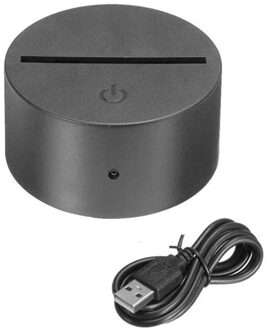 10Pcs 3D Led Lamp Base Acryl Nachtlampje Basis Led Usb Touch Afstandsbediening 7 Kleur-Passen Led lampvoet Verlichting Accessoires zwart Base 10stk