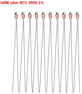 10pcs 3D Printer 100K ohm NTC 3950 1% Thermistors 1.8mm Temperature Sensor