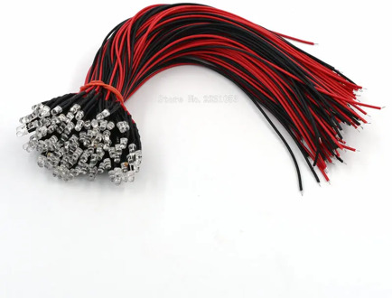 10PCS 3mm LED Diode 12V 20cm Pre-wired White Red Green Blue Yellow Lamp Light Emitting Diodes Pre-soldered