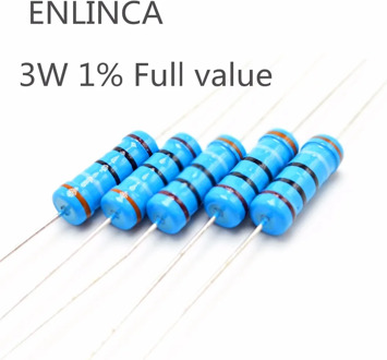 10pcs 3W 1% Metal film resistor 0.1R 0.12R 0.15R 0.18R 0.22R 0.24R 0.27R 0.3R 0.33R 0.36R 0.39R 0.43R 0.47R 0.5R 0.56R 1%