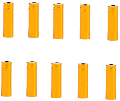 10Pcs 4/5Mm Aluminium Kabel End Cap Fiets Derailleur Shift Brake Draad Tip Behuizing Adereindhulzen Crimps fiets Accessoires goud 4mm