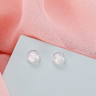 10pcs 4.5x5mm Earring Backs Soft Safety Silicone Hypoallergenic for DIY Jewelry Earring Stud Earrings zilver