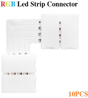 10PCS 4-Pin L Shape 5050 RGB LED Strip Light Connector Adapter 90 Degree Angle Corner PCB Clip Joint Kit