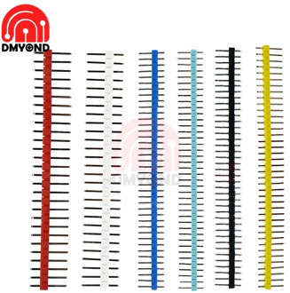 10pcs 40 Pin 10 Colorful 1x40 Single Row Male 2.54mm Breakable Pin Header Connector 40pin Strip for PBC Board Soldering Welding