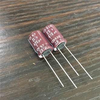 10pcs 470uF 25V NIPPON NCC KY KZE Series 10x16mm Low ESR 25V470uF Aluminum Electrolytic Capacitor