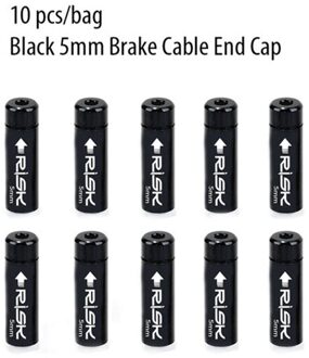 10Pcs 4Mm 5Mm Fiets Aluminium Derailleur Shift Brake Cable End Cap Behuizing Adereindhulzen Crimps Stof cover Draad Tip Black2