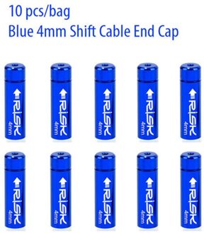 10Pcs 4Mm 5Mm Fiets Aluminium Derailleur Shift Brake Cable End Cap Behuizing Adereindhulzen Crimps Stof cover Draad Tip Blue1