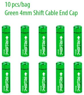 10Pcs 4Mm 5Mm Fiets Aluminium Derailleur Shift Brake Cable End Cap Behuizing Adereindhulzen Crimps Stof cover Draad Tip Green1