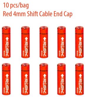 10Pcs 4Mm 5Mm Fiets Aluminium Derailleur Shift Brake Cable End Cap Behuizing Adereindhulzen Crimps Stof cover Draad Tip Red1