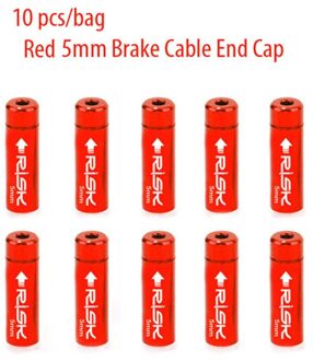 10Pcs 4Mm 5Mm Fiets Aluminium Derailleur Shift Brake Cable End Cap Behuizing Adereindhulzen Crimps Stof cover Draad Tip Red2