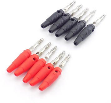 10pcs 4pcs 4mm Banana Plugs Connector Solderless video Musical Speaker Stackable Cable Wire Pin Banana Plug Connectors Red Black