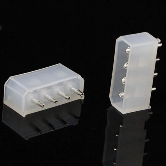 10PCS 5.08mm Molex White Big 4p 4d Female Socket Straight Hollow Needle for Pc Computer Atx Ide Power Connector