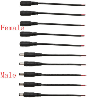 10pcs 5.5mmx2.1mm Male or Female 12V DC Power Pigtails Connectors DC 5.5 x 2.1 Plug Jack Wire Cable Adapter