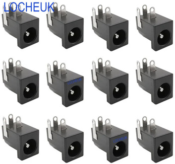 10pcs 5.5x2.1mm DC-005 Black DC Power Jack Socket DC Connectors Supply Barrel-Type Right Angle PCB Mount Terminal