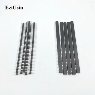 10pcs 5 pairs 40 Pin 1x40 Single Row Male and Female 2.0 Breakable Pin Header PCB JST Connector Strip for Arduino Black 2.0mm