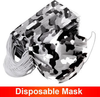 10pcs/50pcs/100pcs Camouflage 3 Layer Disposable Mask Non-woven Mascarillas Dust Face Mask Mouth Mask Dust Filter mascaras