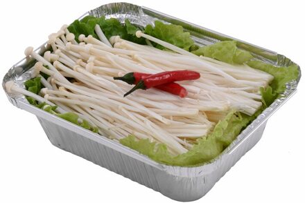 10Pcs 570Ml Bbq Grill Barbecue Wegwerp Rechthoek Tin Folie Pan Non-stick Aluminium Folie Box Warmte-slip Camping Picnic Tray