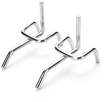 10Pcs 5Cm Peg Board Haken Boord Muur Display Winkel Peg Slat Wanden Thuis Hanger Chroom Metalen Rvs pegboard Haken